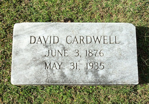 Headstone of David Cardwell 1876 - 1935