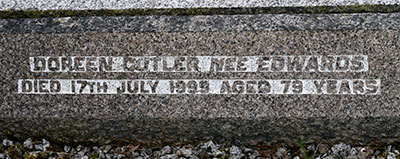 Headstone of Doreen Cutler (née Edwards) 1920 - 1999