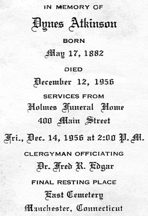 Funeral Service details for Dynes Atkinson