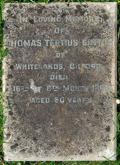 Headstone of Thomas Tertius Sinton 1913 - 1963